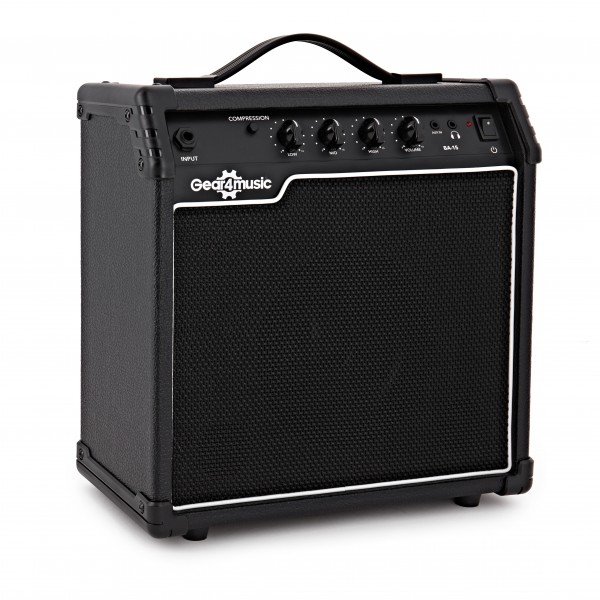 Gear4music 15W Bass Amp - Side View 