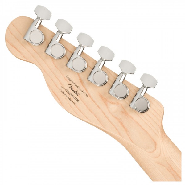 Squier Affinity Telecaster MN, 3-Color Sunburst - Rear of Headstock View