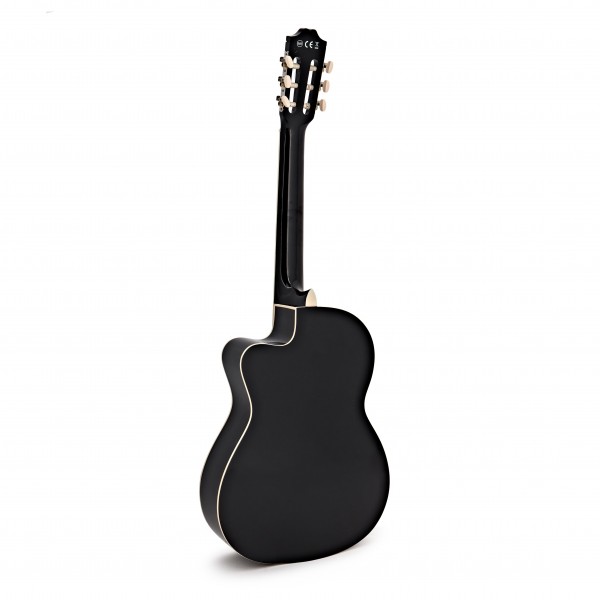 Deluxe Cutaway Classical Electro Acoustic Guitar by Gear4music, Black