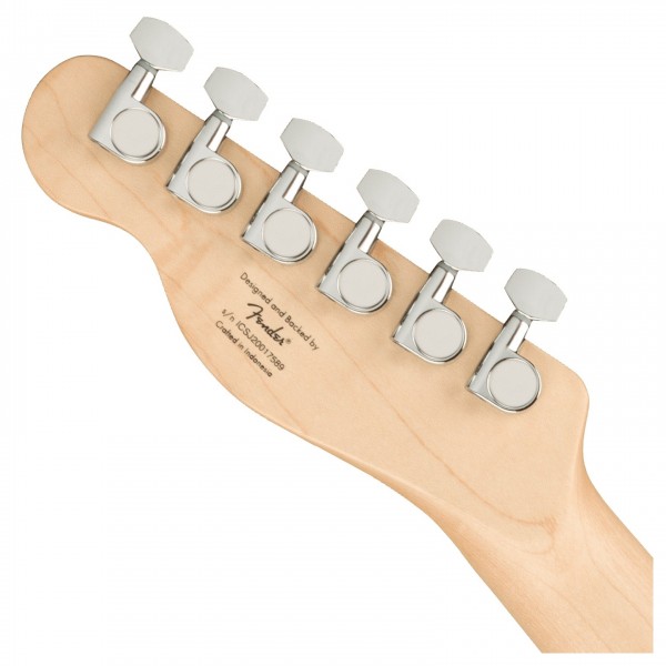 Squier Affinity Telecaster LRL, Lake Placid Blue - Rear of Headstock View