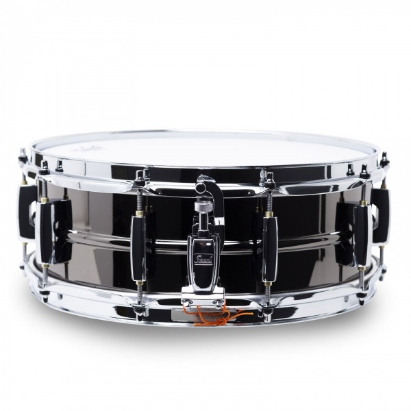 Pearl Sensitone Heritage 14" x 5" Brass Snare Drum, Black Chrome - Side