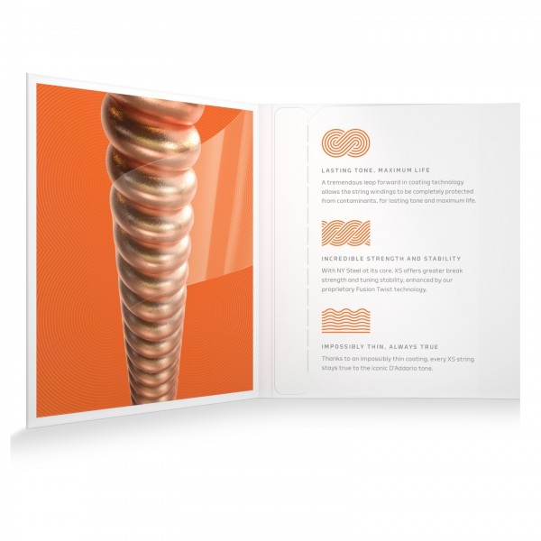 D'Addario XSAPB1047 Acoustic Phosphor Bronze, Extra Light, 10-47 - Core Design View