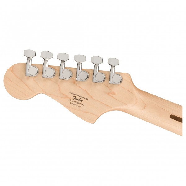 Squier Affinity Jazzmaster LRL, Burgundy Mist back of headstock