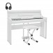 DP-12 Digital Piano marki Gear4music + pakiet akcesoriów, Biały