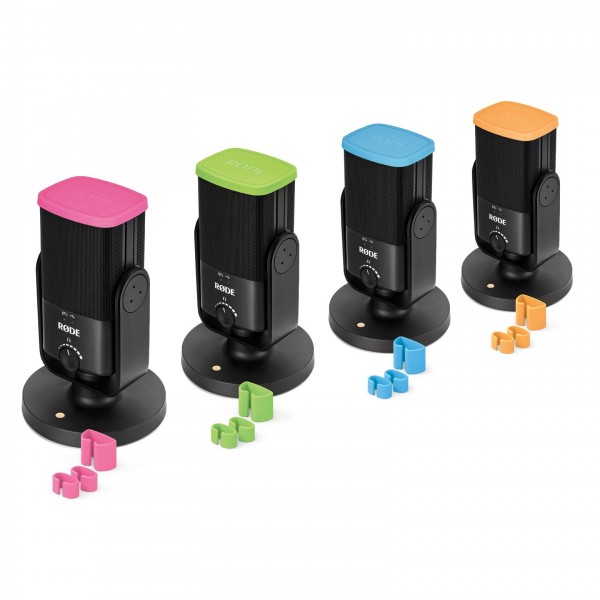 Rode Colors, Coloured Identification Caps and Clips for NTUSB, 4 Pack - Angled