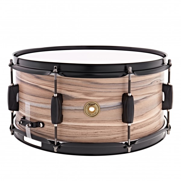 Tama Woodworks 14" x 6.5" Snare Drum, Natural Zebrawood Wrap