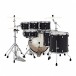 Pearl Decade Maple 7pc Pro Kit with Cymbals, Slate Black - Rear