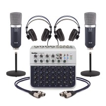 elfbar nachfll pod luft aus Podcast Equipment Bundle for 2, the Audio Mixer with Condenser Microphone  and 48V Phantom Power Supply Audio Interface for Live Stream/Record/Game