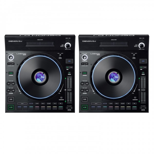 Denon DJ LC6000 PRIME Media Controller, Pair - Full Bundle