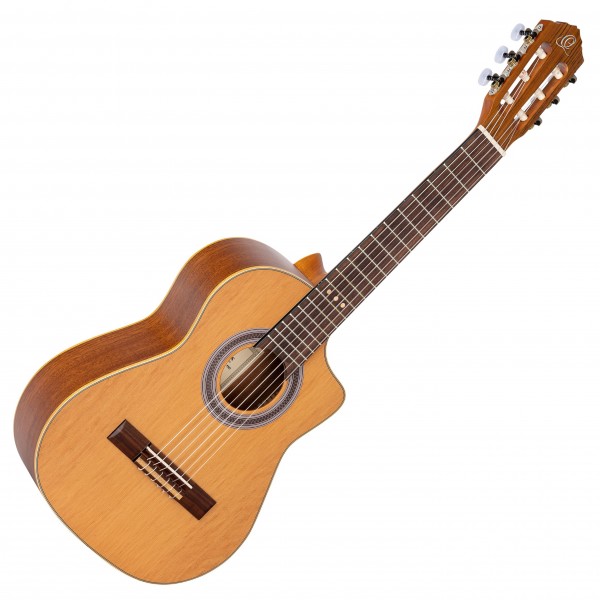 Ortega Requinto Series Pro Nylon String, Natural Solid Cedar