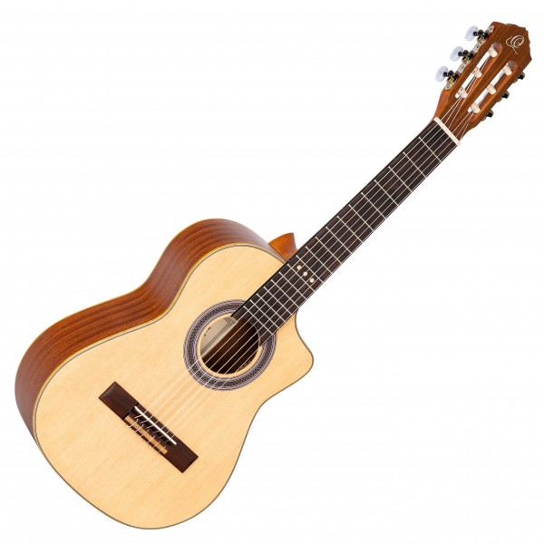 Ortega Requinto Series Nylon String, Natural Spruce