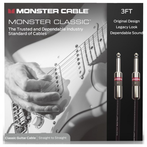 Monster Prolink Classic 3ft Straight Instrument Cable - Front View