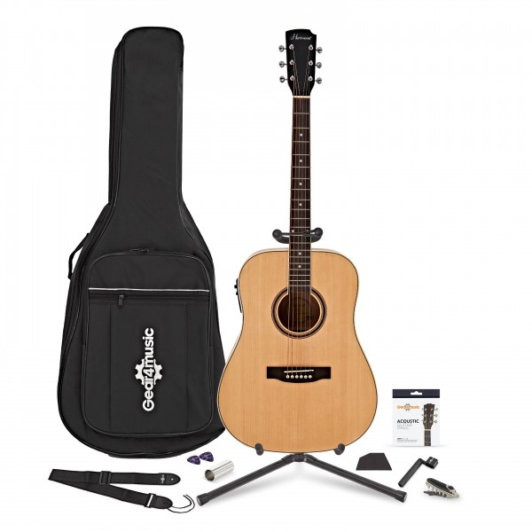Hartwood Dreadnought Electro Acoustic Guitar Complete Player Pack