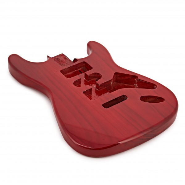 Duo-Cutaway Electric Guitar Body, Transparent Red