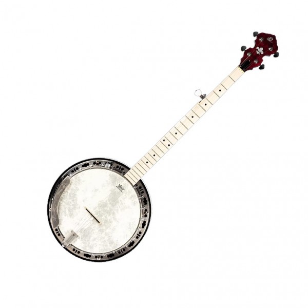 Ortega Falcon Series 5-String Banjo, Transparent Fade Red - Front View