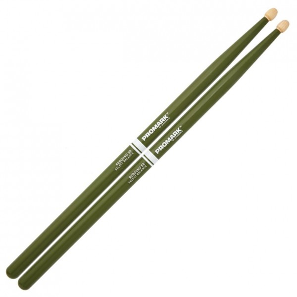 Promark Hickory 5B Rebound Balance Drumsticks, Green