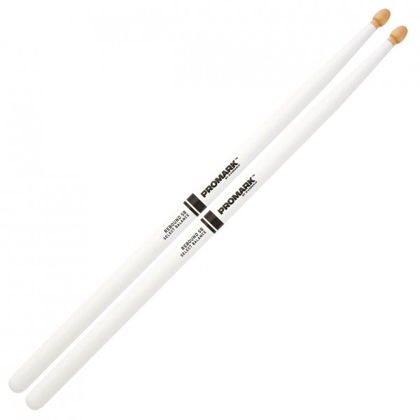 Promark Hickory 5B Rebound Balance Drumsticks, White
