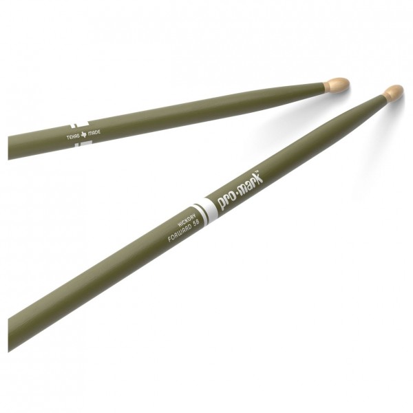 Promark Hickory 5B Forward Balance Drumsticks, Green
