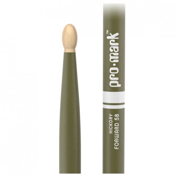Promark Hickory 5B Forward Balance Drumsticks, Green