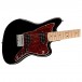 Squier FSR Mini Jazzmaster HH, Black w/ Tortoiseshell PG body angle