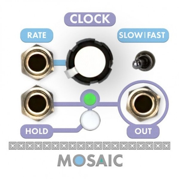 Mosaic 1U Clock Module, White