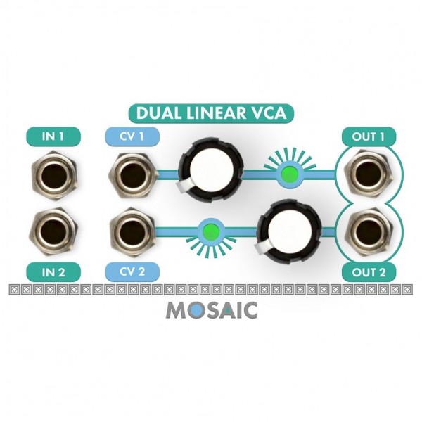 Mosaic 1U Dual Linear VCA Module, White