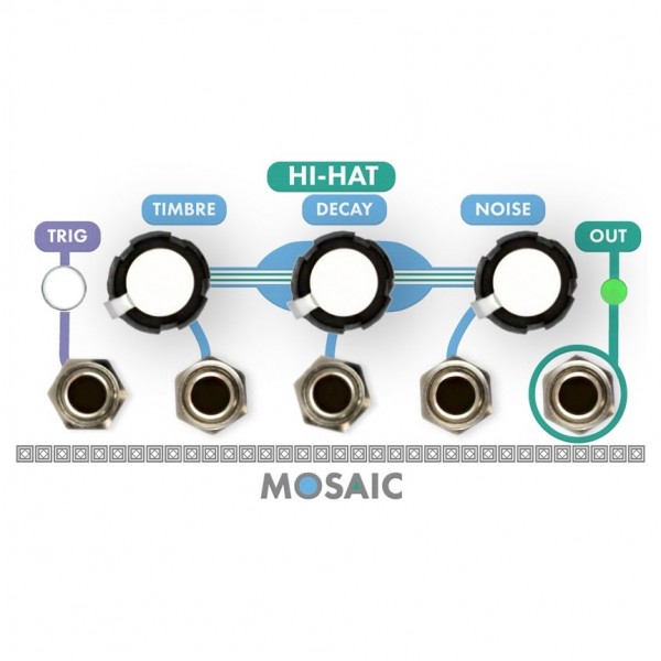 Mosaic 1U Hi-Hat Module, White
