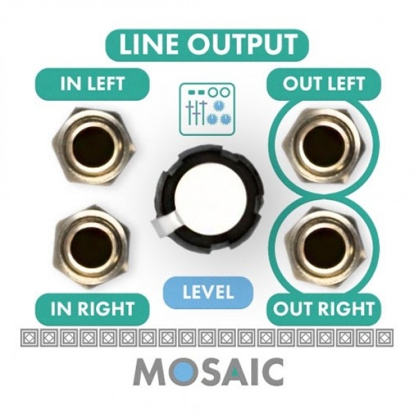 Mosaic 1U Line Output Module, White