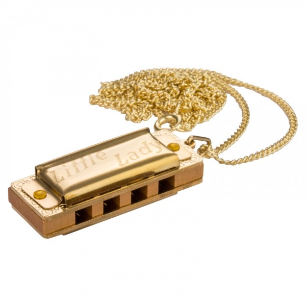 Hohner Little Lady Harmonica Gold with Chain