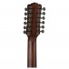 Luna Art Vintage 12-String Electro Acoustic, Distressed Brownburst back of headstock