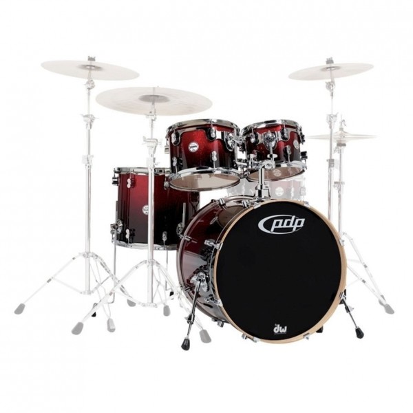 PDP Concept Maple 4pc Shell Pack, Red to Black Fade
