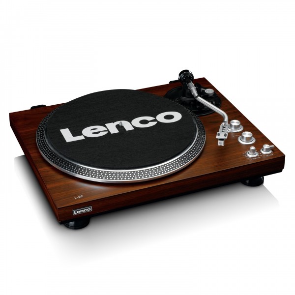 Lenco L-92WA Turntable with USB - Angled