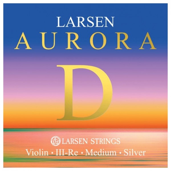 Larsen Aurora Violin D String, Silver Wound, 4/4 Size, Medium