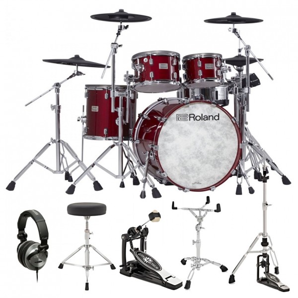 Roland VAD-706 Electronic Drum Kit, Gloss Cherry with Accessory Pack