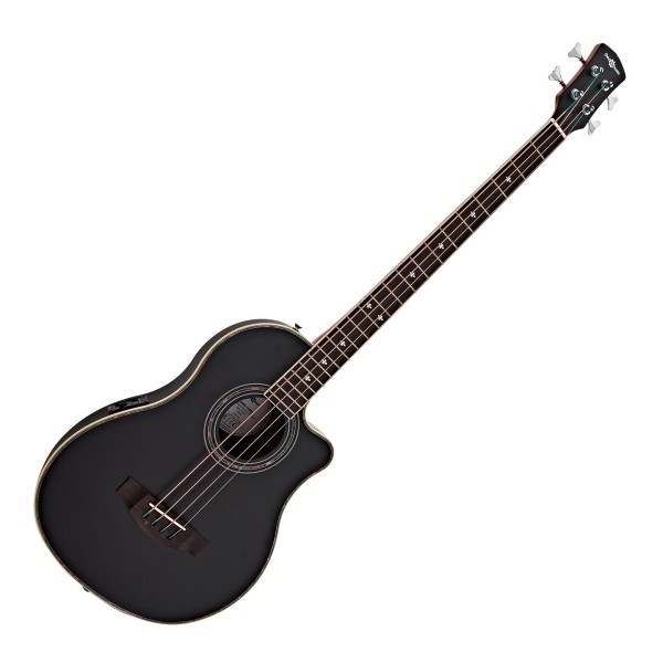 Roundback Electro Acoustic Bass Guitar by Gear4music, Black