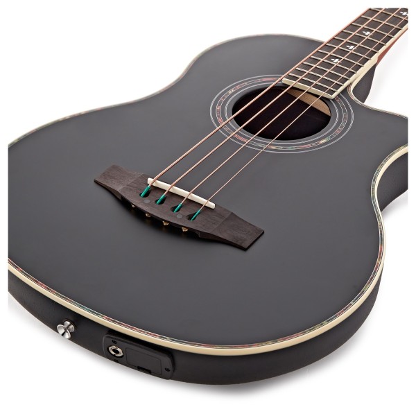 Roundback Electro Acoustic Bass Guitar by Gear4music, Black