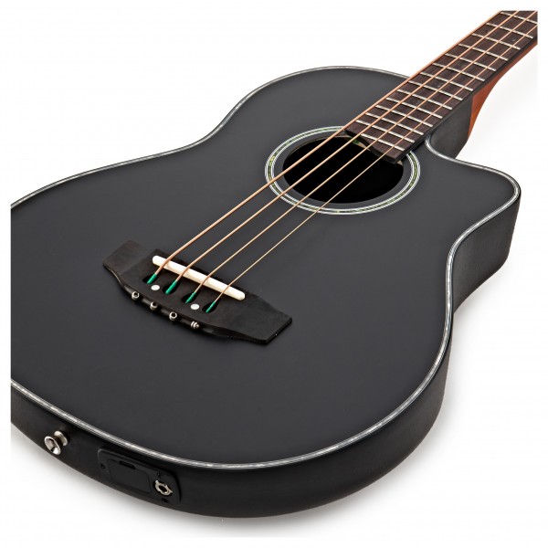 Roundback Electro Acoustic Bass Guitar + 35W Amp Pack, Black