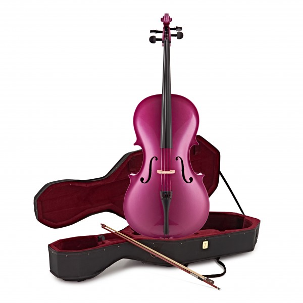 Student 3/4 Size Cello with Case by Gear4music, Purple