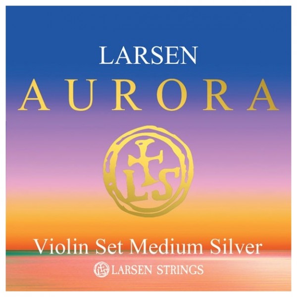Larsen Aurora Violin String Set, Silver Wound D, 4/4 Size, Medium