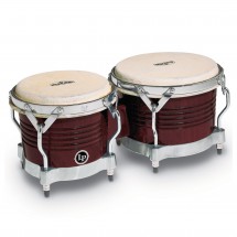 LP Matador Wood Bongos Almond Brown Chrome Hardware