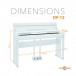 DP-12 Compact Digital Piano by Gear4music, White - Dimensions