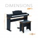 JDP-1 Junior Digital Piano by Gear4music, Matte Black