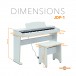 JDP-1 Junior Digital Piano by Gear4music, White