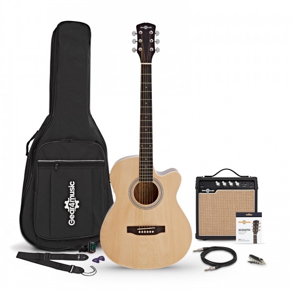 Single Cutaway Electro Acoustic Guitar + 15W Amp Pack