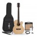 Single Cutaway Electro Acoustic Guitar Natural, 15W Acoustic Amp & Accessory Pack