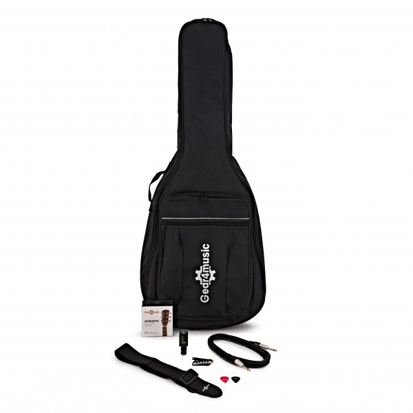 Roundback Electro Acoustic Guitar + 15W Amp Pack, Red Burst