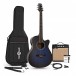 Elektro-akustična kitara z enojnim izrezom + 15W ojačevalec v kompletu, modra