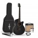 Elektro-akustična kitara z enojnim izrezom + 15W ojačevalec v kompletu, črna