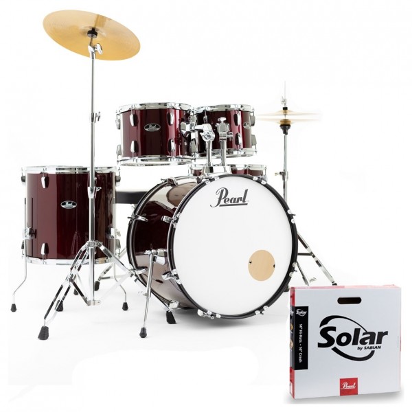 Pearl Roadshow 5pc USA Fusion Drum Kit w/Sabian Cymbals, Red Wine