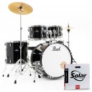 Pearl Roadshow F&uuml;nfteiliges USA-Fusion-Drumset mit Sabian-Becken, Jet Black